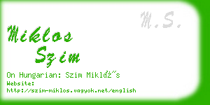 miklos szim business card